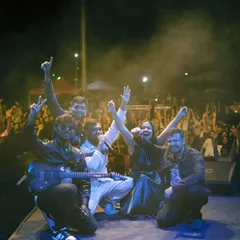There's no feeling like sharing the stage with my incredible band and seeing the energy of the crowd. This was us soaking it all in after a wild show at the Armed Forces Medical College in Pune.