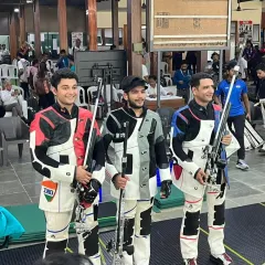 Niraj Kumar (left) with his fellow competitors at the National Games in Goa. The camaraderie and competitive spirit are what drive our athletes to excel.