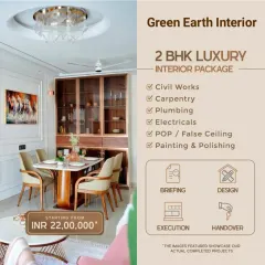 Our 2BHK luxury interior package, starting from ₹22 Lakhs, includes all civil works, carpentry, plumbing, electricals, and finishing. We handle everything from design to handover.