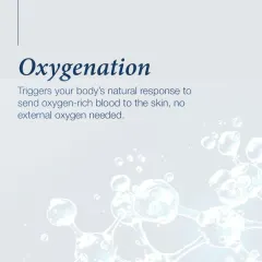 The second step is oxygenation. The treatment creates a response that triggers the body to send oxygen-rich blood to the skin's surface. This natural process revitalizes the skin from within, without any external oxygen source.