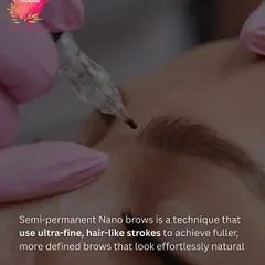 Here’s a close-up of the magic. I use a specialized nano-brow technique that involves creating ultra-fine, hair-like strokes. This precision is key to achieving a look that is defined yet effortlessly natural, not stamped on.