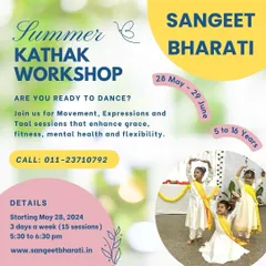 In our Kathak workshops, students learn more than just dance; they enhance their grace, fitness, and mental focus. This session shows our young dancers practicing their movements, building a strong foundation in this expressive art form.