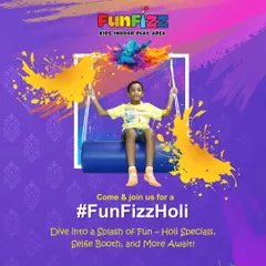 Soaring high on our swing during our Holi event. We ensure all our equipment is safe and fun for hours of play.