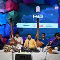 On stage for 'Barish Season 2' with my dear brother Armaan Khan. Accompanying a vocalist is about supporting their melody while adding a rhythmic dimension.