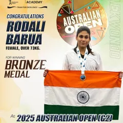 Rodali Barua makes India proud again, securing a Bronze Medal at the 2025 Australian Open. Her performance continues to inspire after her historic medal at the Asian Championships.