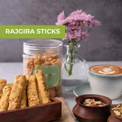 My Rajgira Sticks are a crunchy and wholesome fasting option. Paired here with a cup of coffee, they make for a perfect, energizing snack during Maha Shivratri.