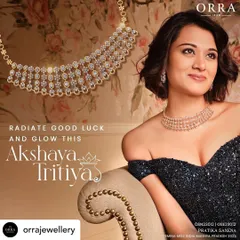 This Akshaya Tritiya campaign for ORRA Jewellery required a look that was both traditional and radiant. I created a glowing complexion and defined eyes to complement the festive theme.