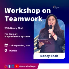 I offer specific, targeted workshops to meet your company's needs. This poster is from a teamwork workshop I designed for Magnanimous Systems, focusing on creating a more cohesive and productive team environment through hands-on learning.