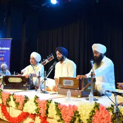 A Gurbani Kirtan performance by our students and teachers on stage. We place special emphasis on teaching the sacred tradition of Shabad Kirtan, focusing on the correct pronunciation, raag, and taal.