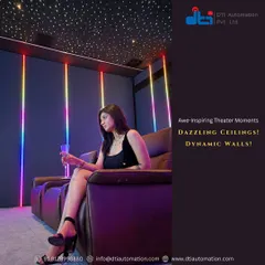 This is what a dream home theater looks like. We combined luxurious tiered seating with a fiber-optic starfield ceiling and integrated RGB lighting to create a truly captivating and immersive space for our client to enjoy.