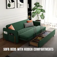 A sofa bed is a classic space-saver, but modern designs offer so much more. This one includes a chaise with a hidden storage compartment, perfect for stowing away blankets and pillows.