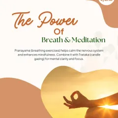 Our yoga sessions incorporate more than just physical poses. This image represents the power of pranayama, or breathing exercises, which we use to calm the nervous system and enhance mental clarity, helping you find a moment of peace in your day.