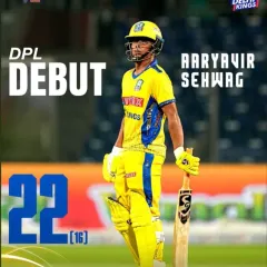 We celebrate the success of our trainees on professional platforms. Here, our student Aaryavir Sehwag is featured making his debut in the Delhi Premier League (DPL), a testament to our high-performance training.
