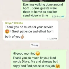 We love getting updates like this from Divya. The patience and effort come easy because we truly enjoy and find peace in taking care of these wonderful animals.