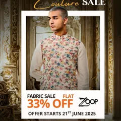 My Monsoon Festive Couture Sale is here. Get a flat 33% off on fabrics at my Thane and Ghatkopar stores and let's start creating your custom outfit.