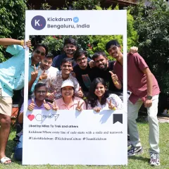 We love adding fun, personalized touches to our events, like this custom social media frame for the Kickdrum team. It is a great way to capture memories from a fantastic day of team building.