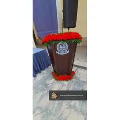 We decorated the main podium for the NLU convocation with a neat arrangement of red flowers. This small detail adds a touch of class and draws focus to the speaker.