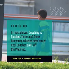 Our coaching doesn't end when the session is over. We believe real coaches care about their players' development off the pitch too, acting as mentors who guide them in sports and in life.
