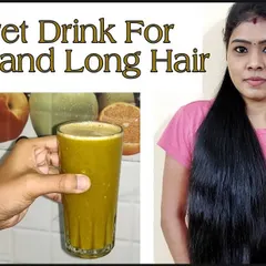 This is the recipe for my secret drink for thick and long hair. It's a healthy juice that I drink regularly to nourish my hair and skin from the inside out.