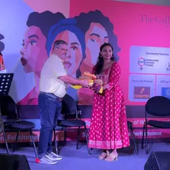 A proud moment for me, accepting the She Award on stage. I am so grateful for the community that has supported PROBABY from the very beginning.