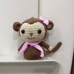 Even a monkey wants a little Barbie charm! This custom-made monkey features a cute pink bow and scarf. I love personalizing toys to match your ideas.