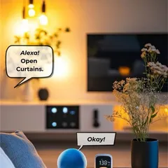 Why get up? Just ask Alexa to open the curtains for you. This is what smart living is all about, letting you relax while your home takes care of the details.