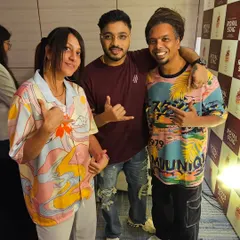 Community is everything. Here I am with my brothers in the scene, Raftaar and Jeev. We've all grown through HipHop, and we share the same values: giving back, recognizing talent, and growing the culture together.