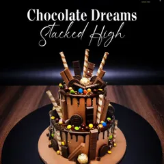 Chocolate dreams stacked high. This two-tier chocolate overload cake is dripping with ganache and loaded with wafers, chocolate bars, and candies for a truly showstopping celebration.