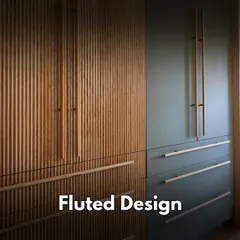 Fluted panels are a popular trend in modern interiors. Using them on wardrobe doors adds texture and a sophisticated, linear pattern to the bedroom.