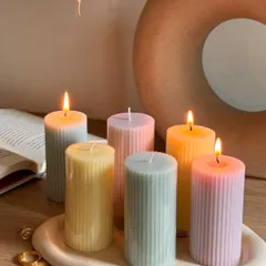 The soft glow of our pastel pillar candles creates an atmosphere of pure tranquility. Made with our signature dripless technology, you can enjoy their beauty on any surface without worry, making them a perfect centerpiece for your tables and shelves.