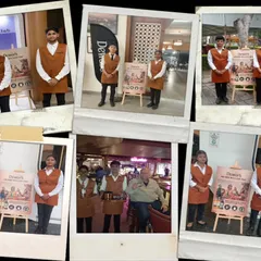 Our brand ambassadors are key to building engagement. Here, our team is seen running a promotional campaign for Dewar's whisky, interacting with customers and driving product trials in various venues.