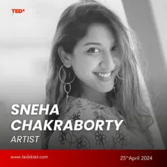 The official speaker announcement for my TEDx talk. Being recognized as a trailblazing artist and the first Indian to showcase AR+NFT paintings in a physical gallery is a huge honor.