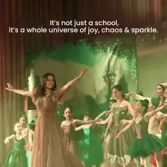 It's not just a school, it's a whole universe of joy, chaos, and sparkle. This photo from one of our shows captures that magical feeling perfectly.