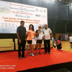 We are proud to showcase our student, Mansi Goel, on the podium after winning bronze medals at the Yonex Sunrise All India Masters (Veteran) Ranking Badminton Tournament in Goa.