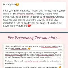 Creating a positive mindset is so important. I help mothers focus on good thoughts for their baby. It's also incredibly rewarding to guide women who have faced challenges like miscarriage to a positive outcome.