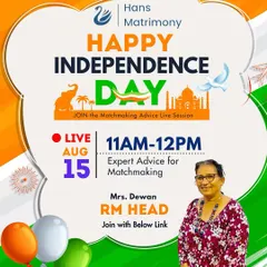 We regularly host live sessions to offer expert advice and answer your questions directly. Here is an announcement for our Independence Day session where I, Mrs. Dewan, connect with parents to guide them on their matchmaking journey.