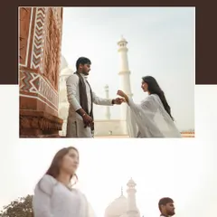 A collection of moments showing the couple's gentle interactions. From a soft dance to quiet glances, we captured their fairytale against the timeless beauty of Agra's architecture.