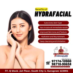 A summary of the core benefits of the HydraFacial treatment. It is suitable for every skin type, offers non-invasive and immediate results, improves skin tone and texture, and provides deep hydration and nourishment through exfoliation.