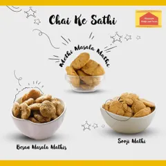 My 'Chai ke Sathi' are the perfect companions for your daily cup of tea. This picture shows some of my classic mathris: the fragrant Methi Masala, the wholesome Besan Masala, and the light, crispy Sooji Mathi. Each one is made to give you that comforting, homemade flavour.