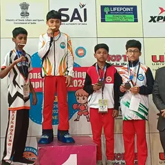 Congratulations to our champ Naiem Gangawali on the podium after winning a bronze medal in a competitive kickboxing tournament. Every medal represents countless hours of training and dedication.