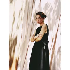 Another shot of the black dress for AVEKA, this time with a more direct and confident pose. The shadows from the foliage create a beautiful, dappled pattern on the backdrop.