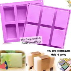 The classic rectangular soap shape. This 6-cavity mold is ideal for creating traditional 100-gram soap bars, a popular choice for many handmade soap businesses.
