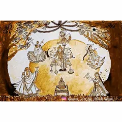 I love bringing the energy of Navratri to life through my art. This is a full henna painting capturing the joy of Garba, with Maa Durga at the center surrounded by dancers, celebrating the nine nights of devotion and dance.