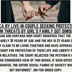 Courts carefully consider the social fabric when granting protection to live-in couples, as seen in this case. I provide realistic advice on the possible outcomes of such petitions.