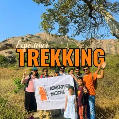 Experience trekking with us! A group photo from our one-day trek to Huthridurga, a beautiful and historic hill fort near Bangalore.
