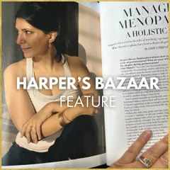This image from my Harper's Bazaar feature highlights my two decades of teaching experience. I draw inspiration from experts like Dr. Claudia Welch to offer a holistic path for balancing hormones and life.
