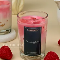 For a sweeter vibe, the Strawberry Latte candle is a perfect choice, with its pretty pink swirls and fruity scent.