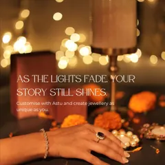 As the lights fade, your story still shines. This image evokes the warm glow of celebration, showcasing how my custom jewellery lets you gift and celebrate in a way as unique as you.