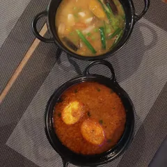 I also offer simple and delicious vegetarian options like this Naga style mixed vegetable curry and a classic egg curry.