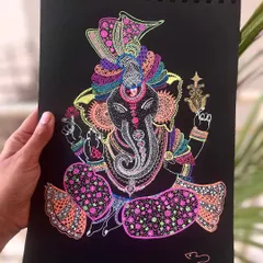 Create your own vibrant Lord Ganesha artwork. This detailed dot art piece is a wonderful project for a guided painting party, allowing you to explore color and pattern while making something truly special for your home.